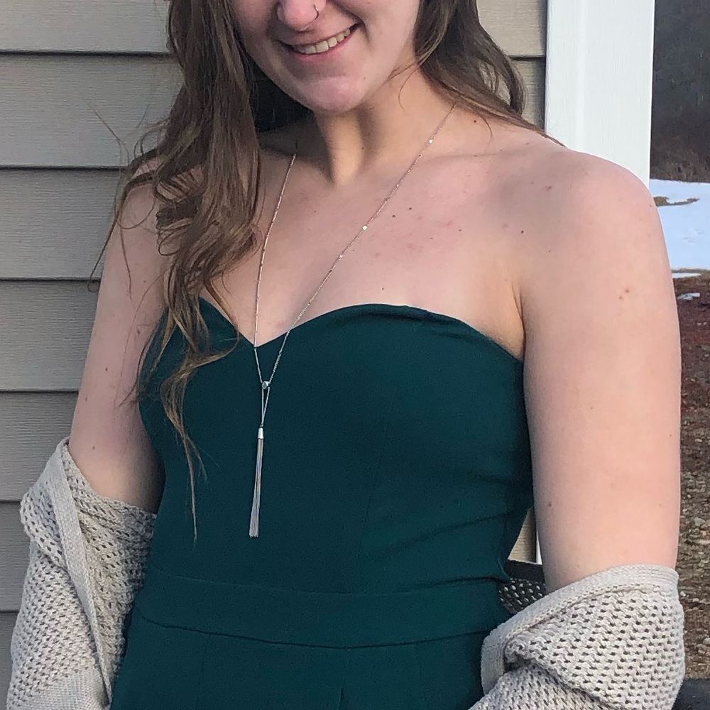 Long, accent necklace